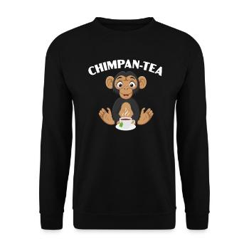 Chimpantea Chimpanzé Singe Animal Zookeeper - Sweat-shirt Unisexe - noir - Devant - Alina (178cm) & Michal (187cm)