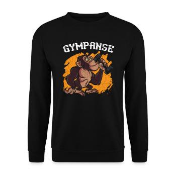 Gympanse Chimpanzé Singe Animal Zookeeper - Sweat-shirt Unisexe - noir - Devant - Alina (178cm) & Michal (187cm)