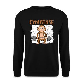 Gympanse Chimpanzé Singe Animal Zookeeper - Sweat-shirt Unisexe - noir - Devant - Alina (178cm) & Michal (187cm)