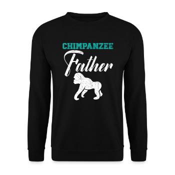 Schimpanse Vater Affe Tier Tierpfleger - Unisex Pullover - Schwarz - Vorne - Alina (178cm) & Michal (187cm)