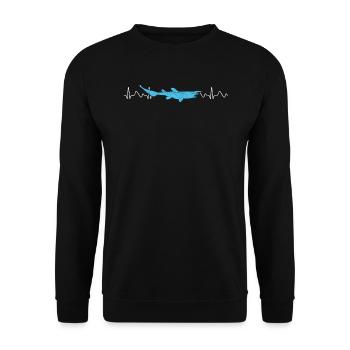Goblin Hai Herzschlag Tier Marine Biologe - Unisex Pullover - Schwarz - Vorne - Alina (178cm) & Michal (187cm)