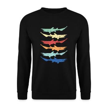 Goblin Shark Lover Meerestier Meeresbiologe - Unisex Pullover - Schwarz - Vorne - Alina (178cm) & Michal (187cm)