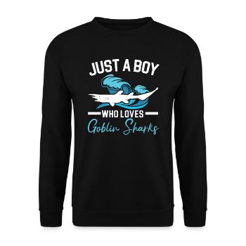 Nur ein Junge, der Goblin Sharks Animal Lover liebt - Unisex Pullover - Schwarz - Vorne - Alina (178cm) & Michal (187cm)