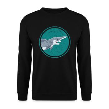 Goblin Shark Lover Meerestier Meeresbiologe - Unisex Pullover - Schwarz - Vorne - Alina (178cm) & Michal (187cm)