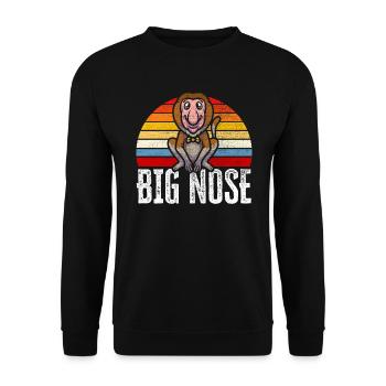Big Nose Proboscis Monkey Ape Wildlife Zookeeper - Unisex Sweatshirt - black - Front - Alina (178cm) & Michal (187cm)