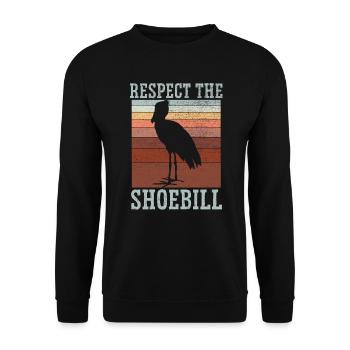 Respektieren Sie den Schuhschnabelvogelflüsterer Whalehead - Unisex Pullover - Schwarz - Vorne - Alina (178cm) & Michal (187cm)