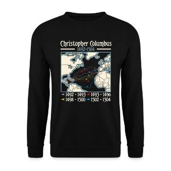 Jour de Christophe Colomb Italo-Américain - Sweat-shirt Unisexe - noir - Devant - Alina (178cm) & Michal (187cm)