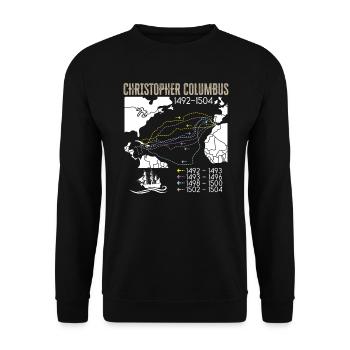 Christopher Columbus Day Italienisch-Amerikaner - Unisex Pullover - Schwarz - Vorne - Alina (178cm) & Michal (187cm)