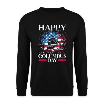 Happy Columbus Day Christopher Columbus Navigator - Unisex Sweatshirt - black - Front - Alina (178cm) & Michal (187cm)