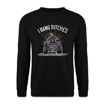 I Bang Ditches Quad Bike ATV Offroading Offroad - Unisex Sweatshirt - black - Front - Alina (178cm) & Michal (187cm)