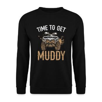 Zeit, um schlammige Quad Bike ATV Offroading Offroad zu bekommen - Unisex Pullover - Schwarz - Vorne - Alina (178cm) & Michal (187cm)