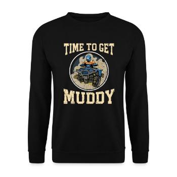 Zeit, um schlammige Quad Bike ATV Offroading Offroad zu bekommen - Unisex Pullover - Schwarz - Vorne - Alina (178cm) & Michal (187cm)