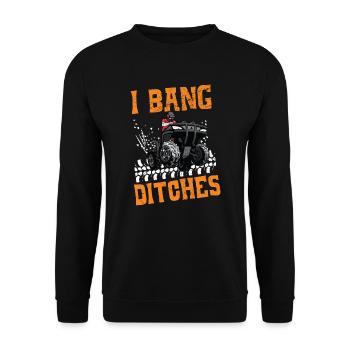 I Bang Ditches Quad Bike ATV Offroading Offroad - Unisex Sweatshirt - black - Front - Alina (178cm) & Michal (187cm)