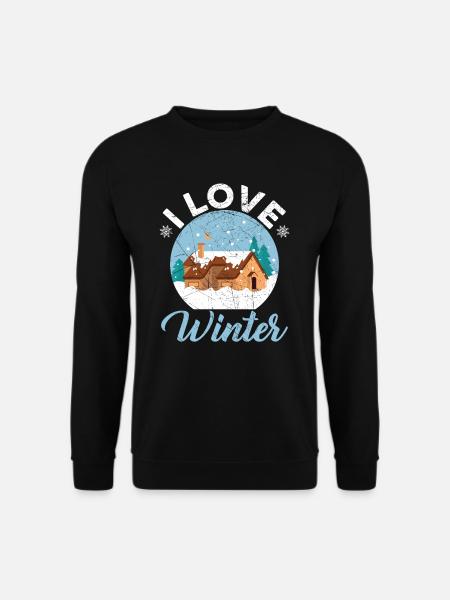 Ich liebe Winterschnee Schnee Schnee Wintersaison - Unisex Pullover - Schwarz