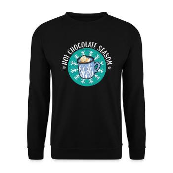 Hot Chocolate Season Snow Winter Season Drink - Unisex Sweatshirt - black - Front - Alina (178cm) & Michal (187cm)