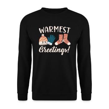 Warmest Greetings Snow Snowy Climate Winter Season - Unisex Sweatshirt - black - Front - Alina (178cm) & Michal (187cm)