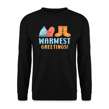 Warmest Greetings Snow Snowy Climate Winter Season - Unisex Sweatshirt - black - Front - Alina (178cm) & Michal (187cm)