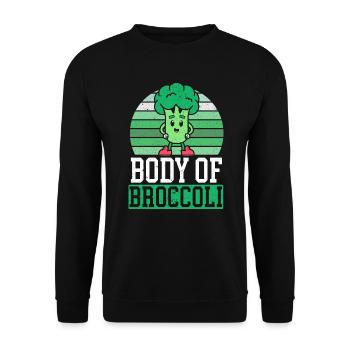 Corps Par Brocoli Légume Végétalien Broccoholic - Sweat-shirt Unisexe - noir - Devant - Alina (178cm) & Michal (187cm)