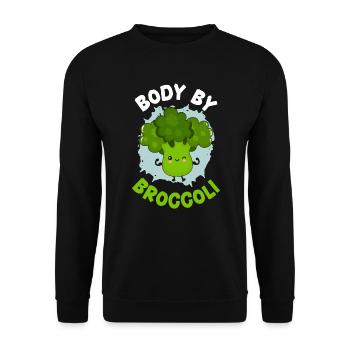Body By Brokkoli Gemüse Vegan Broccoholic - Unisex Pullover - Schwarz - Vorne - Alina (178cm) & Michal (187cm)