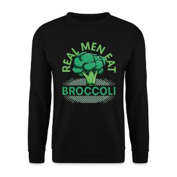 Real Men Eat Broccoli Broccoholic Vegetable Vegan - Unisex Sweatshirt - black - Front - Alina (178cm) & Michal (187cm)
