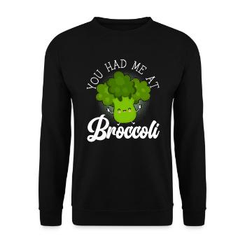 Vous m’avez eu au brocoli légume végétalien broccoholic - Sweat-shirt Unisexe - noir - Devant - Alina (178cm) & Michal (187cm)