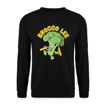 Brocco Lee Gemüse Vegetarisch Veganer Brokkoli - Unisex Pullover - Schwarz - Vorne - Alina (178cm) & Michal (187cm)