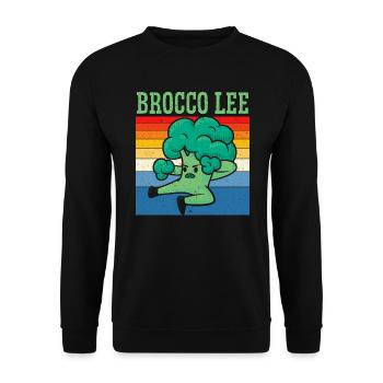 Brocco Lee Légume Végétarien Végétalien Brocoli - Sweat-shirt Unisexe - noir - Devant - Alina (178cm) & Michal (187cm)