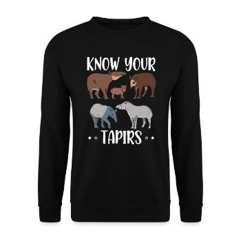 Kennen Sie Ihre Tapire Wildtiere Tier Zoowärter Tapir - Unisex Pullover - Schwarz - Vorne - Alina (178cm) & Michal (187cm)