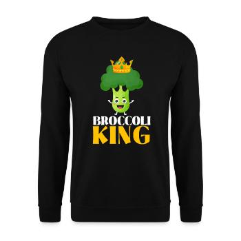 Brokkoli King Broccoholic Gemüse vegetarisch - Unisex Pullover - Schwarz - Vorne - Alina (178cm) & Michal (187cm)