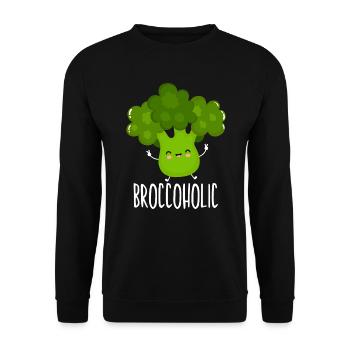 Broccoholic Gemüse Vegetarischer veganer Brokkoli - Unisex Pullover - Schwarz - Vorne - Alina (178cm) & Michal (187cm)