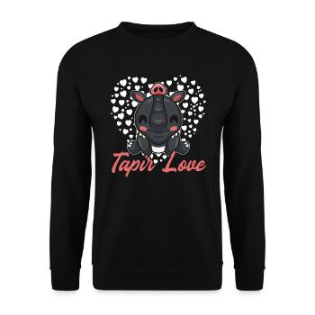 Tapir Love Wildlife Tier Zoowärter Tapir Liebhaber - Unisex Pullover - Schwarz - Vorne - Alina (178cm) & Michal (187cm)