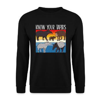 Kennen Sie Ihre Tapire Wildtiere Tier Zoowärter Tapir - Unisex Pullover - Schwarz - Vorne - Alina (178cm) & Michal (187cm)