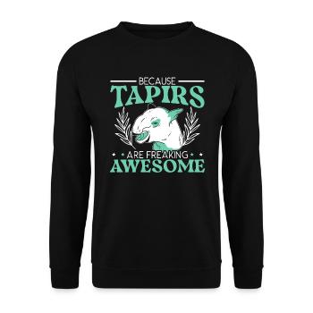 Weil Tapire verdammt tolle Tapirliebhaber sind - Unisex Pullover - Schwarz - Vorne - Alina (178cm) & Michal (187cm)