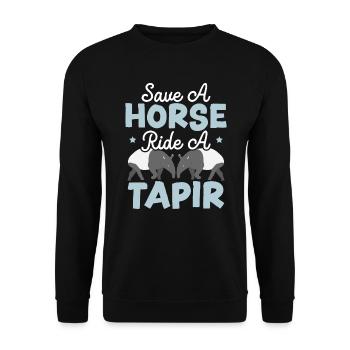 Save The Horse Ride Ein Tapir Wildlife Animal Tapir - Unisex Pullover - Schwarz - Vorne - Alina (178cm) & Michal (187cm)