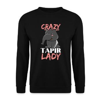 Crazy Tapir Lady Tier Tierpfleger Tapir - Unisex Pullover - Schwarz - Vorne - Alina (178cm) & Michal (187cm)