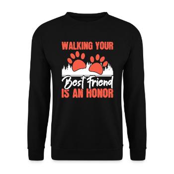 Walking Your Bestfriend Is An Honor Cardio Fitness - Unisex Sweatshirt - black - Front - Alina (178cm) & Michal (187cm)