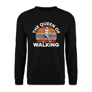 The Queen Of Walking Walker Cardio Exercise - Unisex Sweatshirt - black - Front - Alina (178cm) & Michal (187cm)