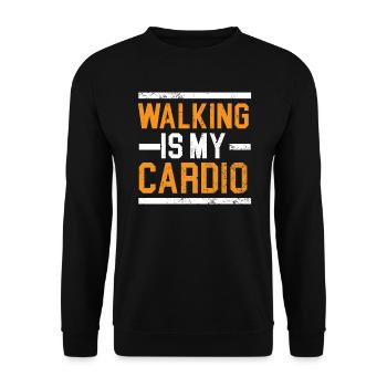 Walking Is My Cardio Walker Exercise Fitness - Unisex Sweatshirt - black - Front - Alina (178cm) & Michal (187cm)