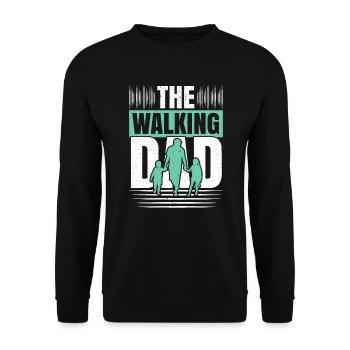 The Walking Dad Walker Cardio Exercise Fathers Day - Unisex Sweatshirt - black - Front - Alina (178cm) & Michal (187cm)