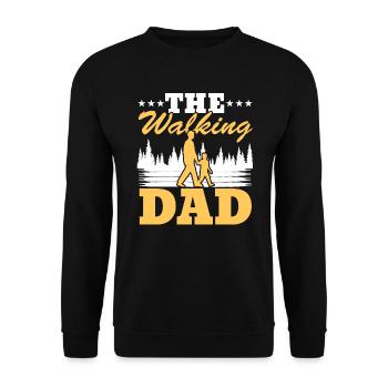 The Walking Dad Walker Cardio Exercise Fathers Day - Unisex Sweatshirt - black - Front - Alina (178cm) & Michal (187cm)