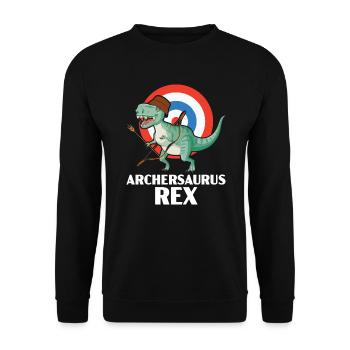 Archersaurus Rex Archer Tir à l’arc Dino Dinosaure - Sweat-shirt Unisexe - noir - Devant - Alina (178cm) & Michal (187cm)