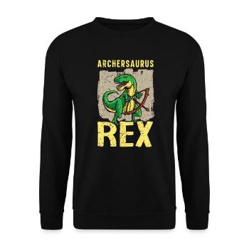 Archersaurus Rex Archer Tir à l’arc Dino Dinosaure - Sweat-shirt Unisexe - noir - Devant - Alina (178cm) & Michal (187cm)