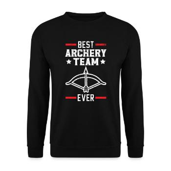 Best Archery Team Ever Shoot Arrows Archer Bowman - Unisex Sweatshirt - black - Front - Alina (178cm) & Michal (187cm)