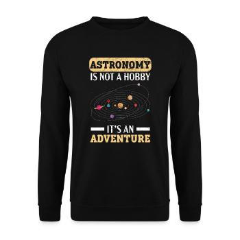 Astronomie ist kein Hobby, es ist ein Abenteuer - Unisex Pullover - Schwarz - Vorne - Alina (178cm) & Michal (187cm)