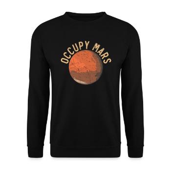Occupy Mars Outerspace Planet Astronomer Astronomy - Unisex Sweatshirt - black - Front - Alina (178cm) & Michal (187cm)
