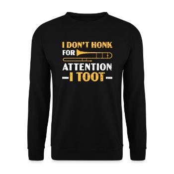 Je ne klaxonne pas pour attirer l’attention I Toot Trombone Player - Sweat-shirt Unisexe - noir - Devant - Alina (178cm) & Michal (187cm)