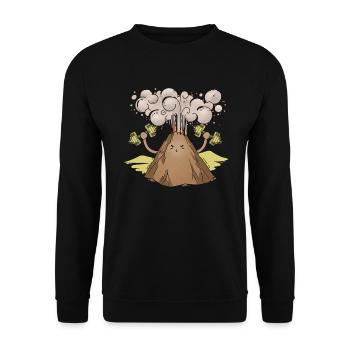 Bodybuilder Volcano Earth Science Geology Lava - Unisex Sweatshirt - black - Front - Alina (178cm) & Michal (187cm)