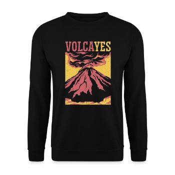 Volcayes Earth Science Geology Volcano Scientist - Unisex Sweatshirt - black - Front - Alina (178cm) & Michal (187cm)