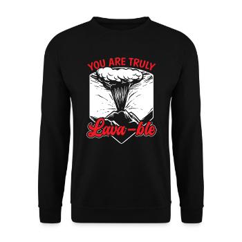 You Are Truly Lavable Lava Earth Science Volcano - Unisex Sweatshirt - black - Front - Alina (178cm) & Michal (187cm)