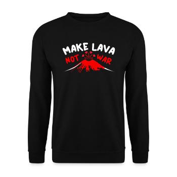 Make Lava Not War Earth Science Volcano Scientist - Unisex Sweatshirt - black - Front - Alina (178cm) & Michal (187cm)